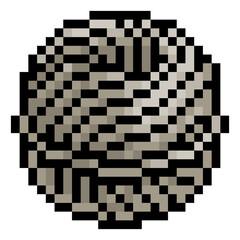 A ball of twine or string pixel art eight bit retro video game style icon