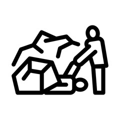 saving human from rubble icon vector. saving human from rubble sign. isolated contour symbol illustration