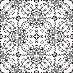 Fantasy seamless pattern with decorative mandala. Abstract round doodle floral background. Floral geometric infinity background. Wrapping paper, textiles, fabric. Vector illustration.