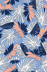 Seamless tropical pattern, floral print.