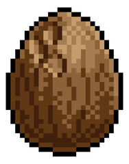 Fototapeta premium A coconut eight bit retro video game style pixel art icon