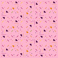 Beautiful of Colorful Geometric Circle and Rhombus, Repeated, Abstract, Illustrator Pattern Wallpaper. Image for Printing on Paper, Wallpaper or Background, Covers, Fabrics