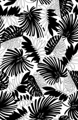 Seamless tropical pattern, floral print.