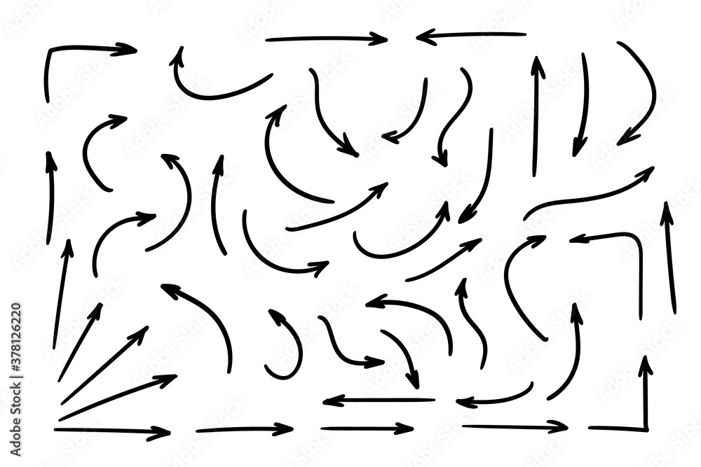 Poster doodle symbols. pointer icons. pointer graphic symbols.