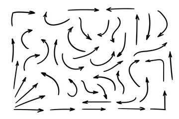 Doodle symbols. Pointer icons. Pointer graphic symbols.