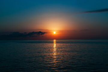 Obraz na płótnie Canvas Sunset in the sea. Batumi. Georgia