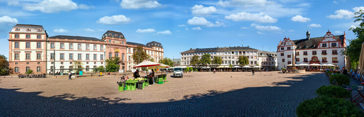 Darmstadt, Marktplatz - market square on a sunny day in summer