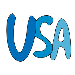 Text USA on white background. Vector image.