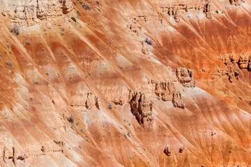 Close up of the rippled sandstone and hoodoo rock formations of Bryce Canyon, USA.