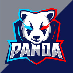 panda mascot esport logo design