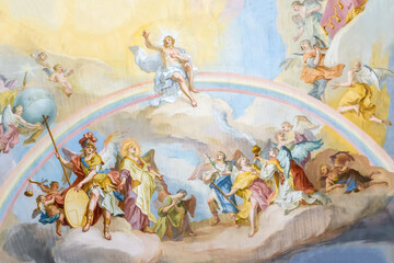 fresco ettal Jesus and rainbow