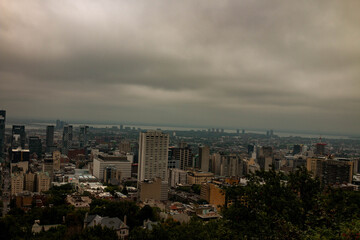 Montreal skyline view from the popular Mont Royal Lookout