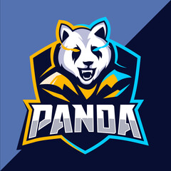 panda mascot esport logo design