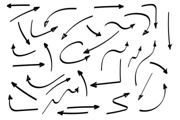 Doodle symbols. Pointer icons. Pointer graphic symbols.