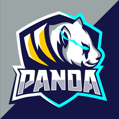 panda mascot esport logo design