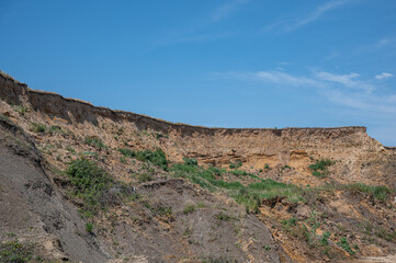 Fototapeta na wymiar Coastal erosion at The Naze, Walton on the Naze, Essex, UK