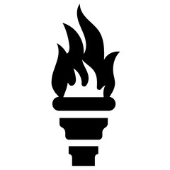 

Vintage torch icon in flat vector design, torch lamp,
