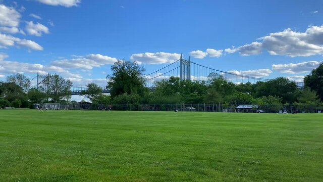 A Distant View of the RFK Bridge from Randalls Park Soccer Field