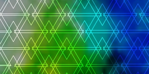 Light Blue, Green vector texture with lines, triangles. Abstract gradient design with colorful triangles. Pattern for booklets, leaflets