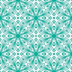 Fantasy seamless pattern with decorative mandala. Abstract round doodle floral background. Floral geometric infinity background. Wrapping paper, textiles, fabric. Vector illustration. 