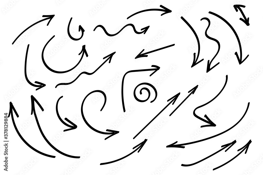 Poster doodle symbols. pointer icons. pointer graphic symbols.
