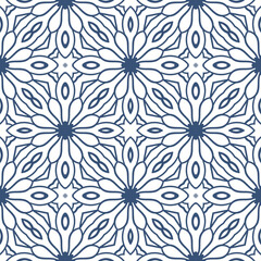 Fantasy seamless pattern with decorative mandala. Abstract round doodle floral background. Floral geometric infinity background. Wrapping paper, textiles, fabric. Vector illustration. 