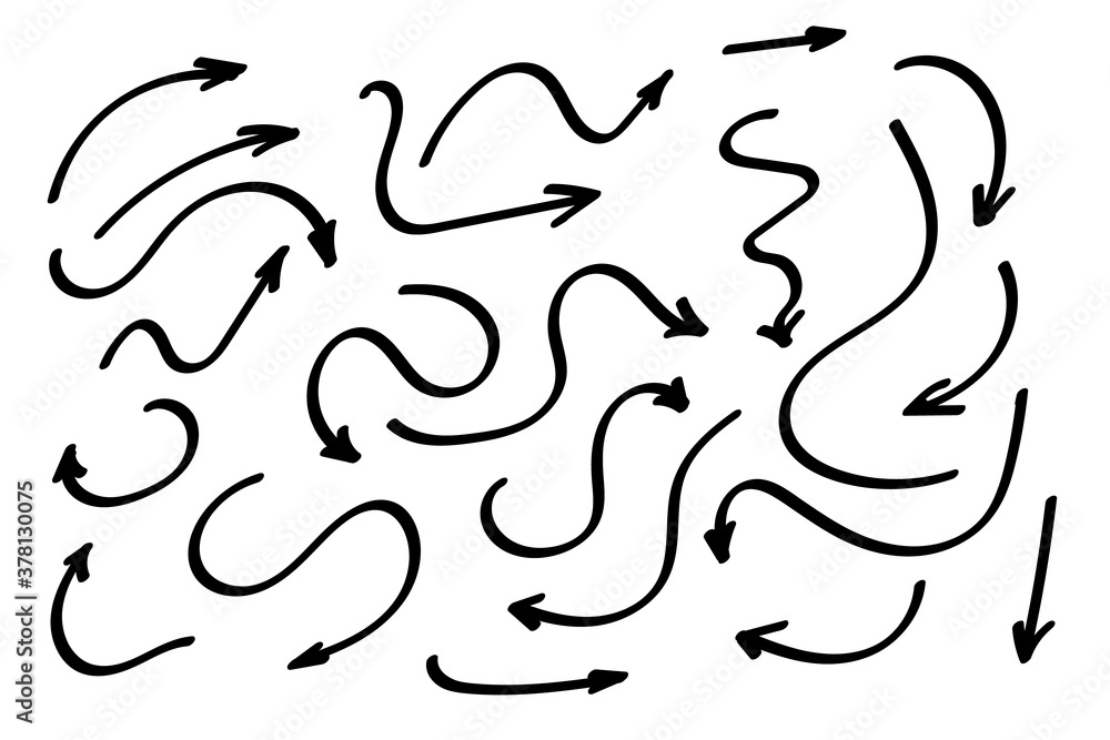 Poster doodle symbols. pointer icons. pointer graphic symbols.