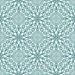 Fantasy seamless pattern with decorative mandala. Abstract round doodle floral background. Floral geometric infinity background. Wrapping paper, textiles, fabric. Vector illustration. 
