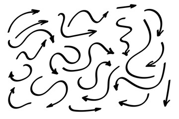 Doodle symbols. Pointer icons. Pointer graphic symbols.