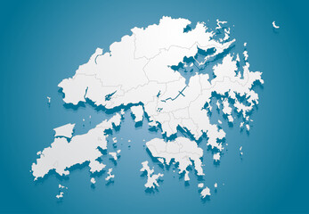 Vector map Hong Kong region China template