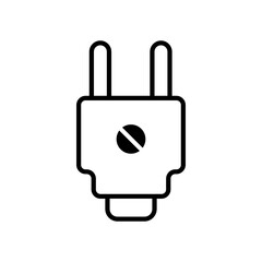 Electric plug line icon