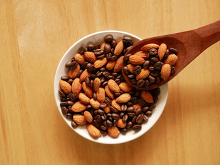 mixed almond and coffee background