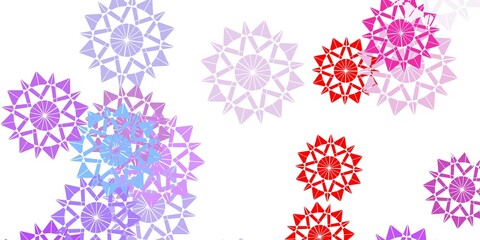 Light blue, yellow vector texture with bright snowflakes.