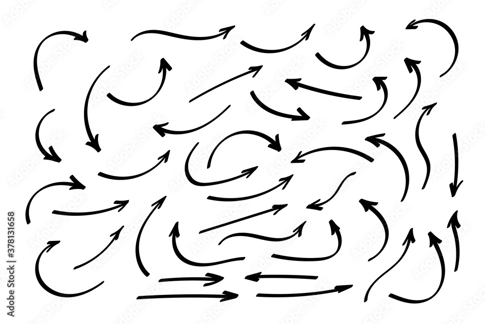 Poster doodle symbols. pointer icons. pointer graphic symbols.