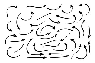 Doodle symbols. Pointer icons. Pointer graphic symbols.