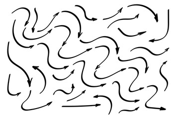 Doodle symbols. Pointer icons. Pointer graphic symbols.