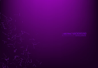 Abstract vector particles and lines. Plexus effect. Futuristic illustration. Polygonal Cyber Structure. Data Connection Concept .Neon Light background.