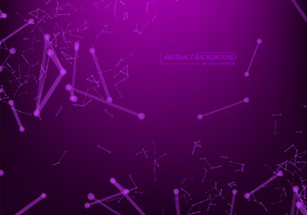 Abstract vector particles and lines. Plexus effect. Futuristic illustration. Polygonal Cyber Structure. Data Connection Concept .Neon Light background.
