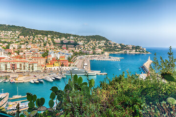 Fototapeta na wymiar Aerial view of the Port of Nice, Cote d'Azur, France