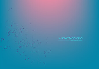 Technology and connection theme. Bright vertexes connected with thin lines .Neon Light background.