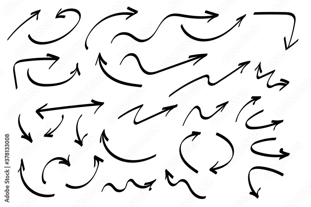 Poster doodle symbols. pointer icons. pointer graphic symbols.