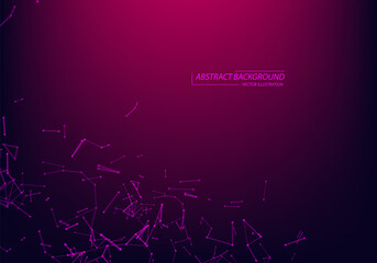 Neon Light background. Molecular structure. Connected lines with dots. Chemistry, medicine, science, technology. Cyber Structure. Data Connection Concept.