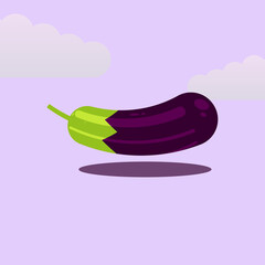 Eggplant, Purple Aubergine Food Vector