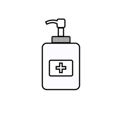 Disinfection. Hand sanitizer bottle icon, washing gel. Vector illustrationDisinfection. Hand sanitizer bottle icon, washing gel. Vector illustration	

