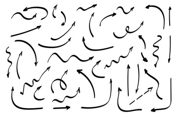 Doodle symbols. Pointer icons. Pointer graphic symbols.