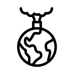 planet pollution icon vector. planet pollution sign. isolated contour symbol illustration