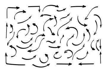 Doodle symbols. Pointer icons. Pointer graphic symbols.