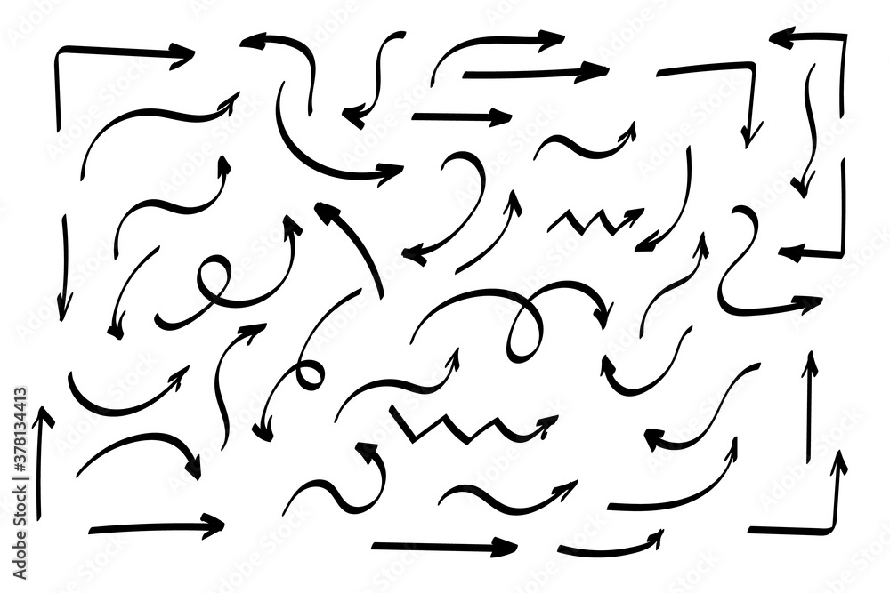 Poster doodle symbols. pointer icons. pointer graphic symbols.
