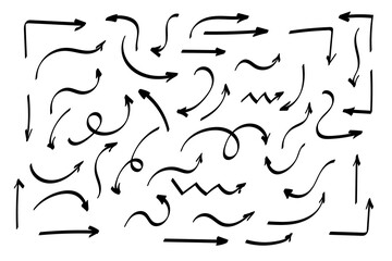 Doodle symbols. Pointer icons. Pointer graphic symbols.