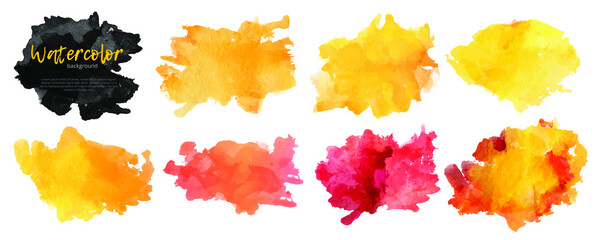 Vector watercolor background. Real watercolor texture. Watercolor splashes and dots texture. Artistic hand drawn background.